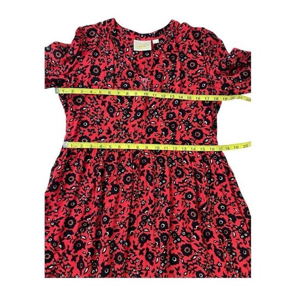 Maeve Christina Anthropologie Red Floral Tunic Dress sz Small - Picture 4 of 8